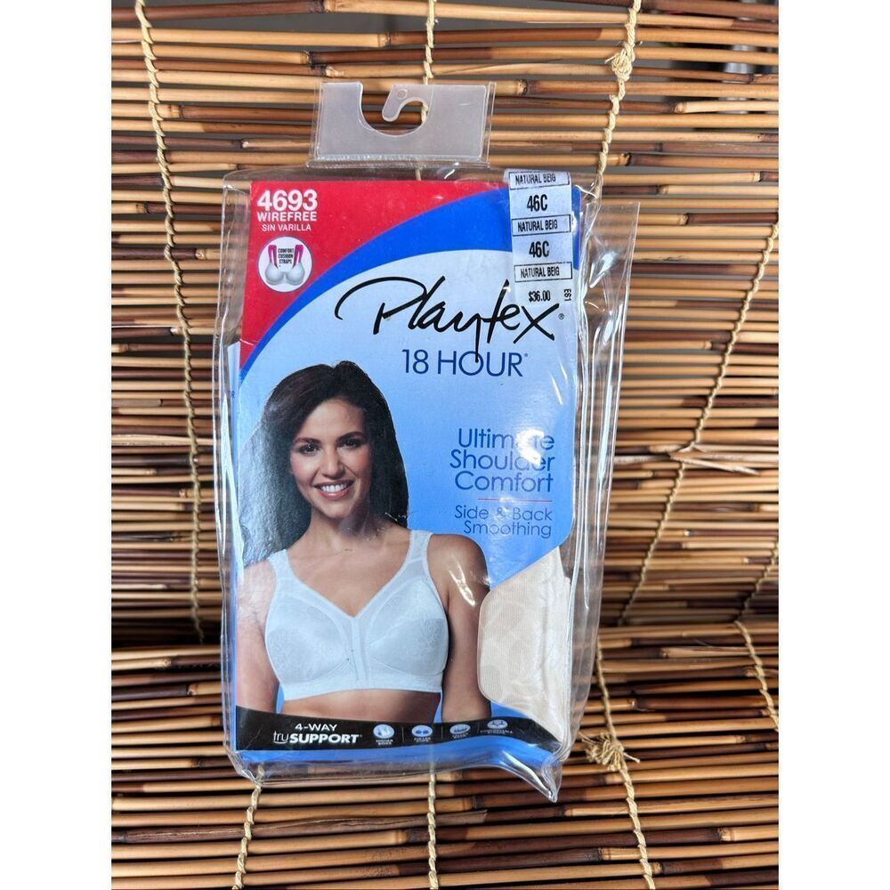Playtex 18 Hour 4693 46C Bra NIP Vanilla Color